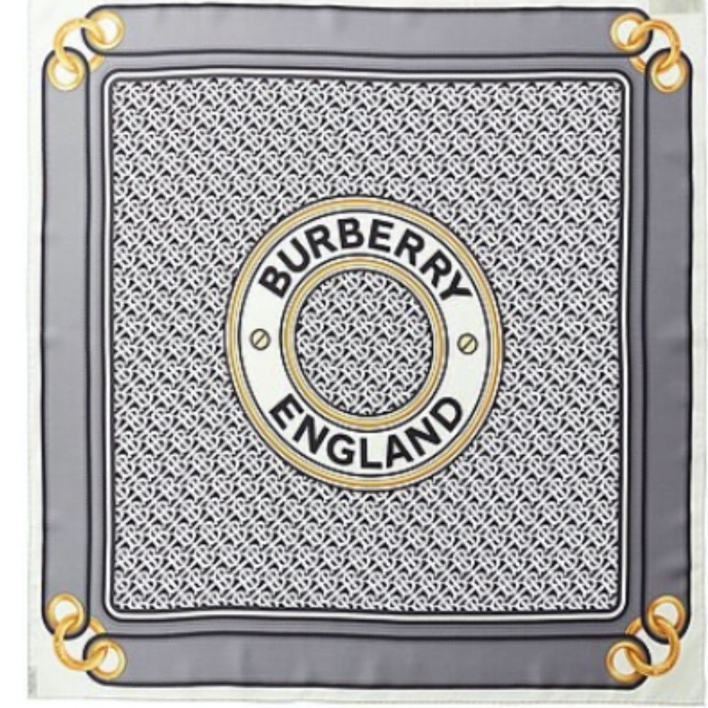 Burberry Montage Print Silk Square Scarf in Color: Monochrome